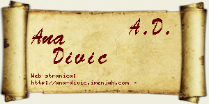 Ana Divić vizit kartica